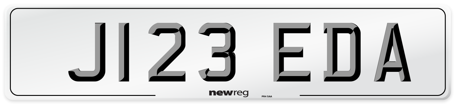 J123 EDA Number Plate from New Reg
